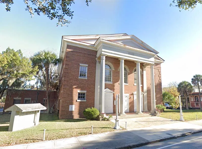 The original Christ Memorial Baptist Church location at 912 Drayton Street, Savannah